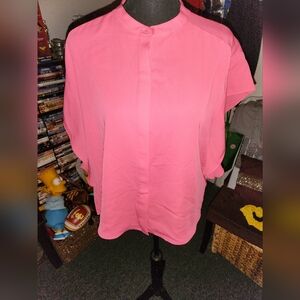 Pink Button-Up Blouse